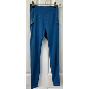 Buff Bunny teal blue XS leggings full length reflective running track workout